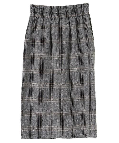 YECCA VECCA(イェッカヴェッカ)の「・ヘリンボーンチェックタイトスカート(スカート・レディース・ブラック・FREE)」の4枚目の写真