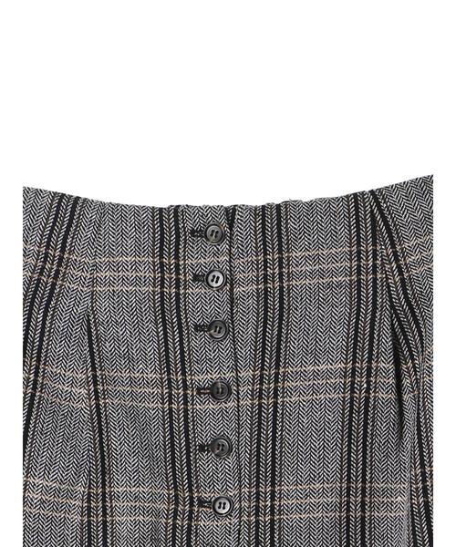 YECCA VECCA(イェッカヴェッカ)の「・ヘリンボーンチェックタイトスカート(スカート・レディース・ブラック・FREE)」の3枚目の写真