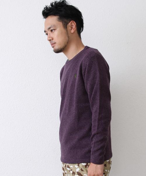 coen（コーエン）の「ラムウールクルーネックニット（ニット/セーター・メンズ・ライトグレー/ライトブルー/パープル/ダークグリーン・SMALL/MEDIUM/LARGE/X-LARGE）」の5枚目の写真