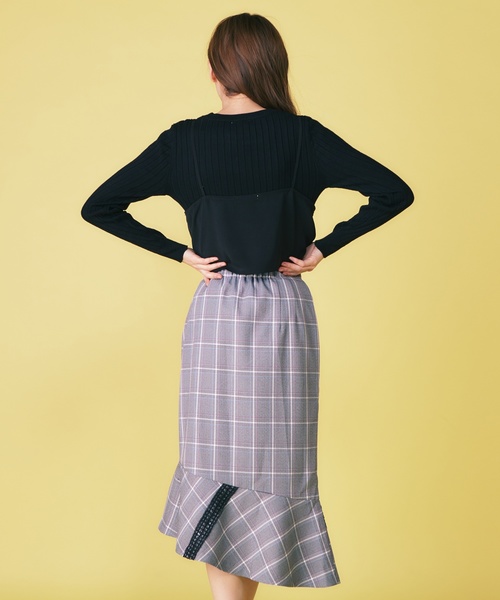 MIIA（ミーア）の「チェック柄ペプラムスカート（スカート・レディース・ブラック/オレンジ/イエロー・FREE）」の12枚目の写真