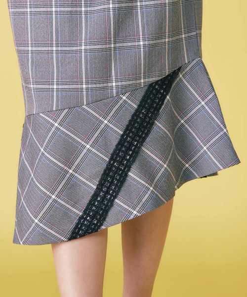 MIIA（ミーア）の「チェック柄ペプラムスカート（スカート・レディース・ブラック/オレンジ/イエロー・FREE）」の13枚目の写真