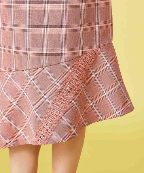 MIIA（ミーア）の「チェック柄ペプラムスカート（スカート・レディース・ブラック/オレンジ/イエロー・FREE）」の7枚目の写真