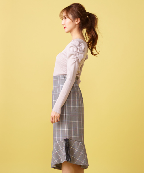 MIIA（ミーア）の「チェック柄ペプラムスカート（スカート・レディース・ブラック/オレンジ/イエロー・FREE）」の18枚目の写真