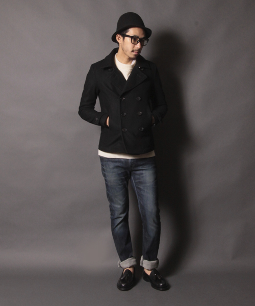 AMERICAN RAG CIE（アメリカンラグシー）の「AMERICAN RAG CIE メルトンショートピーコート 114-AFN-M132-CO005∴（ピーコート・メンズ・ブラック/ネイビー/キャメル・2/1/3）」の15枚目の写真