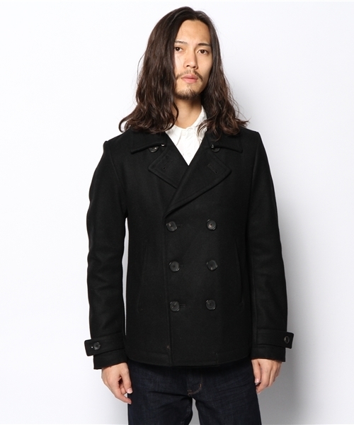 AMERICAN RAG CIE（アメリカンラグシー）の「AMERICAN RAG CIE メルトンショートピーコート 114-AFN-M132-CO005∴（ピーコート・メンズ・ブラック/ネイビー/キャメル・2/1/3）」の4枚目の写真