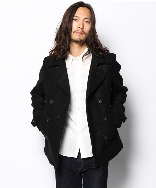 AMERICAN RAG CIE（アメリカンラグシー）の「AMERICAN RAG CIE メルトンショートピーコート 114-AFN-M132-CO005∴（ピーコート・メンズ・ブラック/ネイビー/キャメル・2/1/3）」の7枚目の写真