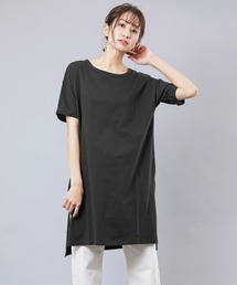 サイドスリットTシャツワンピース