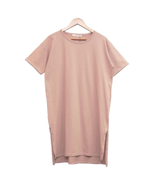 mili an deni（ミリアンデニ）の「サイドスリットTシャツワンピース（ワンピース・レディース・チャコールグレー/ブラック/ベージュ/ネイビー/オフホワイト/オリーブ/カーキ/杢グレー/ピンクベージュ/ダークベージュ/ライトグレー/ラベンダー/スミクロ/ブルー/ダークブルー/モカ/ダークオレンジ/アッシュグレー/ダークパープル・M/L）」の20枚目の写真