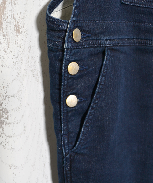 AMERICAN RAG CIE（アメリカンラグシー）の「ﾆｯﾄ風ﾃﾞﾆﾑ9分丈ｻﾛﾍﾟｯﾄ/TSS-L141-AO053（サロペット/オーバーオール・レディース・オフホワイト/インディゴブルー・FREE）」の11枚目の写真