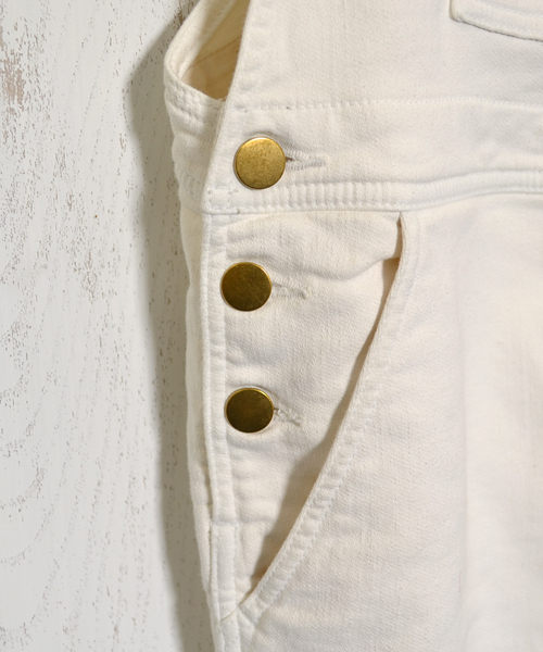 AMERICAN RAG CIE（アメリカンラグシー）の「ﾆｯﾄ風ﾃﾞﾆﾑ9分丈ｻﾛﾍﾟｯﾄ/TSS-L141-AO053（サロペット/オーバーオール・レディース・オフホワイト/インディゴブルー・FREE）」の12枚目の写真