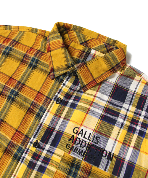 GALLIS ADDICTION（ガリスアディクション）の「GAクレイジーチェックシャツ（シャツ/ブラウス・メンズ・イエロー/ベージュ・FREE）」の7枚目の写真