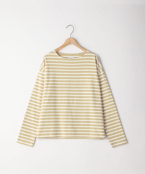 coen(コーエン)の「【WEB限定追加生産】ボーダーボートネックカットソー(Tシャツ/カットソー・レディース・ベージュ/ネイビー・LARGE/MEDIUM)」の4枚目の写真