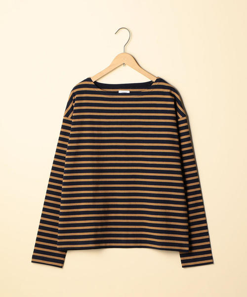 coen(コーエン)の「【WEB限定追加生産】ボーダーボートネックカットソー(Tシャツ/カットソー・レディース・ベージュ/ネイビー・LARGE/MEDIUM)」の9枚目の写真