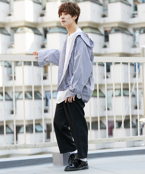 kutir（クティール）の「【ビッグシルエット】ストライプ フードシャツ（シャツ/ブラウス・メンズ・ホワイト系その他/ブラック系その他・MEDIUM/LARGE）」の18枚目の写真