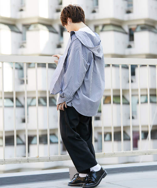 kutir（クティール）の「【ビッグシルエット】ストライプ フードシャツ（シャツ/ブラウス・メンズ・ホワイト系その他/ブラック系その他・MEDIUM/LARGE）」の17枚目の写真