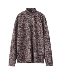 JOHN LAWRENCE SULLIVAN | LEOPARD JERSEY HI-NECK TOP(Tシャツ/カットソー)
