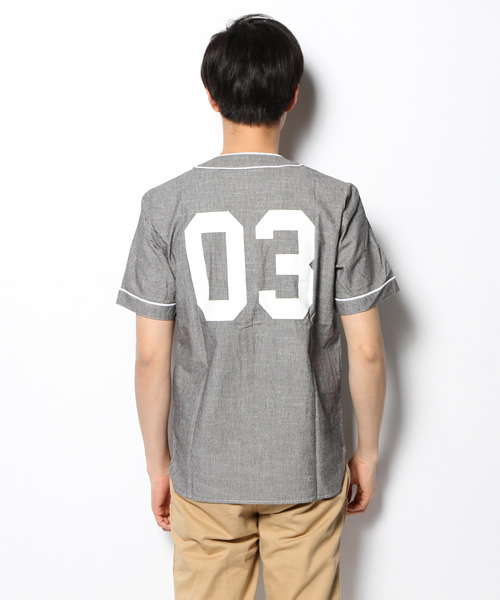 WEGO（ウィゴー）の「WEGO/ベースボール半袖シャツ（シャツ/ブラウス・メンズ・ホワイト/ブラック・LARGE/MEDIUM）」の3枚目の写真