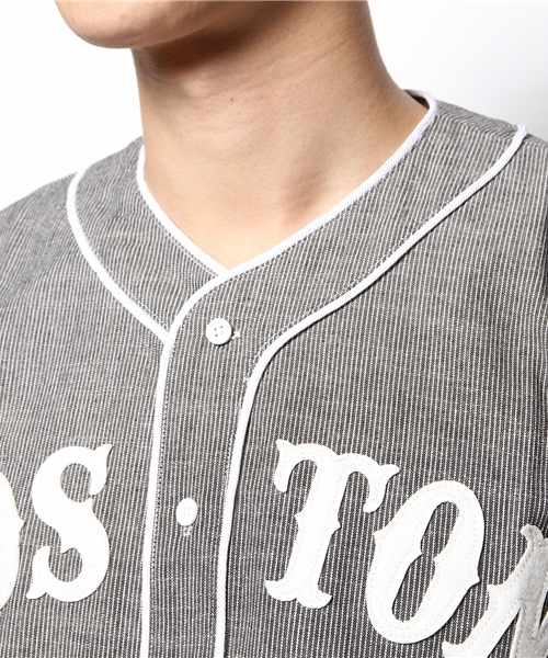 WEGO（ウィゴー）の「WEGO/ベースボール半袖シャツ（シャツ/ブラウス・メンズ・ホワイト/ブラック・LARGE/MEDIUM）」の4枚目の写真