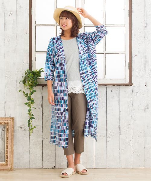 sabstreet my standard（サブストリートマイスタンダード）の「コットンポプリンクロップドパンツ【大きいサイズ対応】【15号(3L)～19号(5L)】（その他パンツ・レディース・ネイビー/カーキ/モカ・15号/9号）」の8枚目の写真