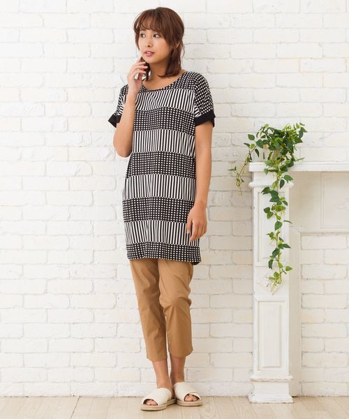 sabstreet my standard（サブストリートマイスタンダード）の「コットンポプリンクロップドパンツ【大きいサイズ対応】【15号(3L)～19号(5L)】（その他パンツ・レディース・ネイビー/カーキ/モカ・15号/9号）」の6枚目の写真