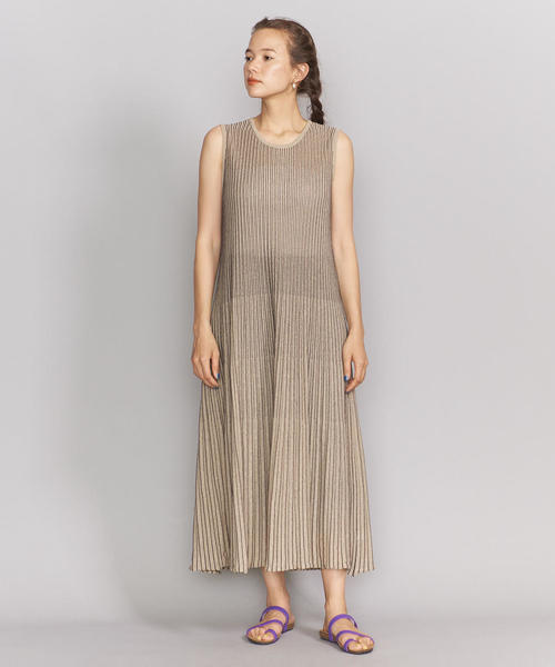 BEAUTY&YOUTH UNITED ARROWS(ビューティーアンドユースユナイテッドアローズ)の「BY プリーツニットワンピース(ワンピース・レディース・オリーブ/ベージュ・FREE)」の7枚目の写真