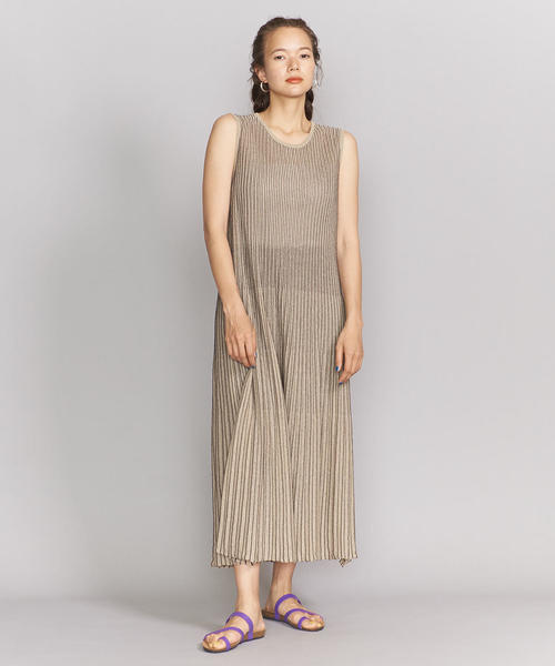 BEAUTY&YOUTH UNITED ARROWS(ビューティーアンドユースユナイテッドアローズ)の「BY プリーツニットワンピース(ワンピース・レディース・オリーブ/ベージュ・FREE)」の12枚目の写真