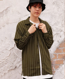 revertical（リバーティカル）の「メンズ長袖ストライプ柄シャツ ピンストライプ オープンシャツ カジュアルブラウス（シャツ/ブラウス）」