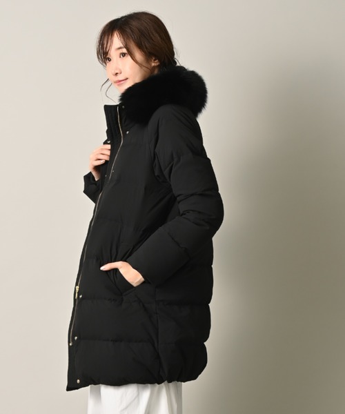 【INTERPLANET】ファー付き黒ダウンジャケット INTERPLANET】ファー付き黒ダウンジャケット