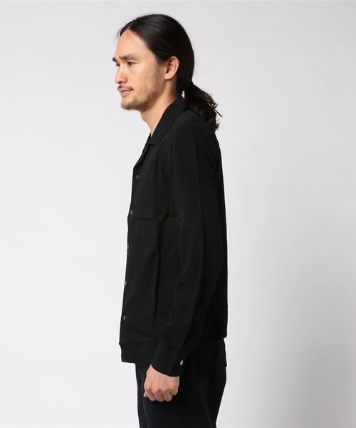 Magine（マージン）の「【Magine】RAYON OPEN COLLAR SHIRTS L/S:レーヨン オープンカラーシャツ（シャツ/ブラウス・メンズ・ブラック/ネイビー/ホワイト/チャコールグレー/ベージュ/オリーブ・46/44/48）」の7枚目の写真