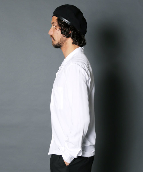 Magine（マージン）の「【Magine】RAYON OPEN COLLAR SHIRTS L/S:レーヨン オープンカラーシャツ（シャツ/ブラウス・メンズ・ブラック/ネイビー/ホワイト/チャコールグレー/ベージュ/オリーブ・46/44/48）」の9枚目の写真