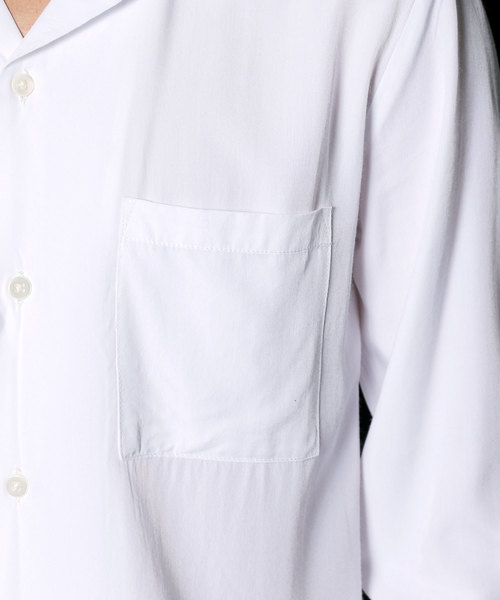 Magine（マージン）の「【Magine】RAYON OPEN COLLAR SHIRTS L/S:レーヨン オープンカラーシャツ（シャツ/ブラウス・メンズ・ブラック/ネイビー/ホワイト/チャコールグレー/ベージュ/オリーブ・46/44/48）」の11枚目の写真