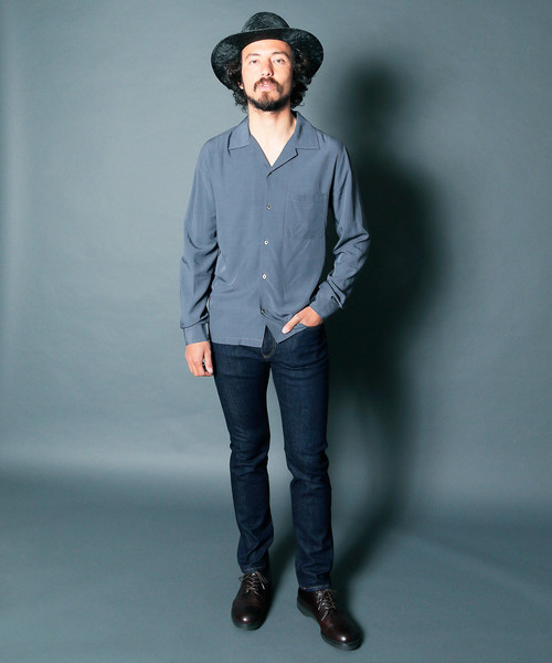 Magine（マージン）の「【Magine】RAYON OPEN COLLAR SHIRTS L/S:レーヨン オープンカラーシャツ（シャツ/ブラウス・メンズ・ブラック/ネイビー/ホワイト/チャコールグレー/ベージュ/オリーブ・46/44/48）」の14枚目の写真