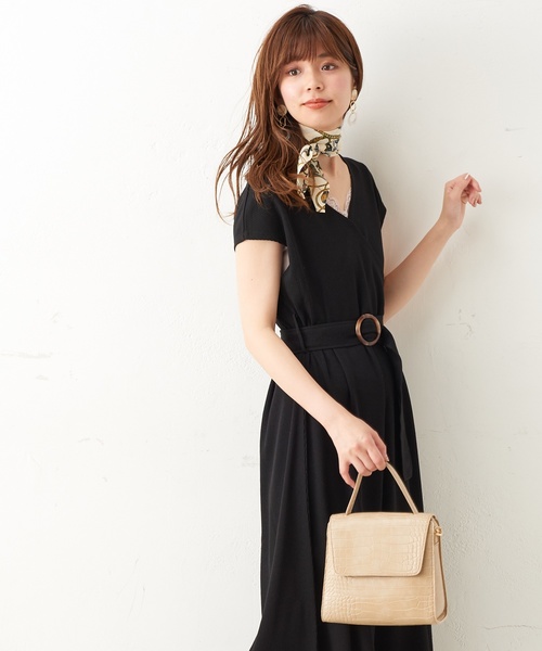 natural couture(ナチュラルクチュール)の「前後2WAYワッフルカシュクールワンピース(ワンピース・レディース・ブラック/モカ/ベージュ/ミント/ブルー・FREE)」の6枚目の写真