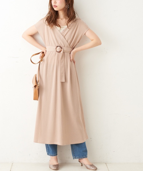 natural couture(ナチュラルクチュール)の「前後2WAYワッフルカシュクールワンピース(ワンピース・レディース・ブラック/モカ/ベージュ/ミント/ブルー・FREE)」の11枚目の写真