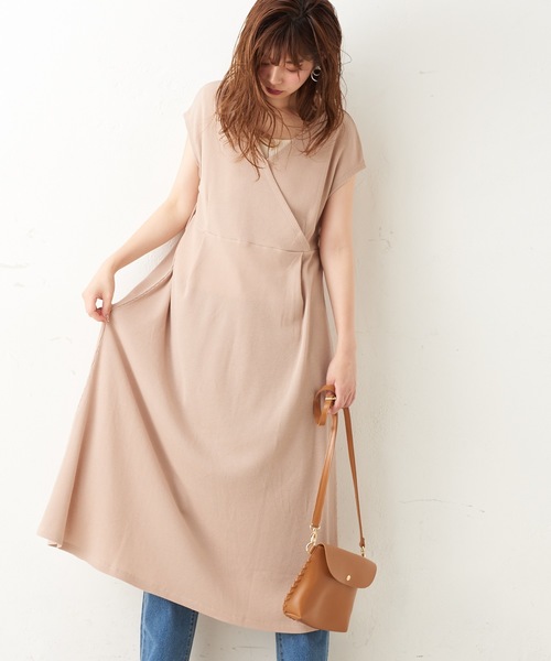 natural couture(ナチュラルクチュール)の「前後2WAYワッフルカシュクールワンピース(ワンピース・レディース・ブラック/モカ/ベージュ/ミント/ブルー・FREE)」の7枚目の写真
