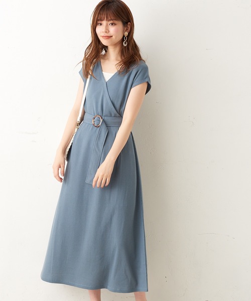 natural couture(ナチュラルクチュール)の「前後2WAYワッフルカシュクールワンピース(ワンピース・レディース・ブラック/モカ/ベージュ/ミント/ブルー・FREE)」の8枚目の写真
