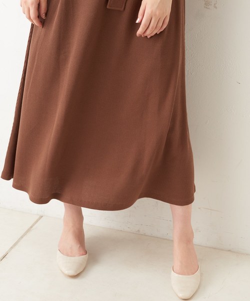 natural couture(ナチュラルクチュール)の「前後2WAYワッフルカシュクールワンピース(ワンピース・レディース・ブラック/モカ/ベージュ/ミント/ブルー・FREE)」の9枚目の写真