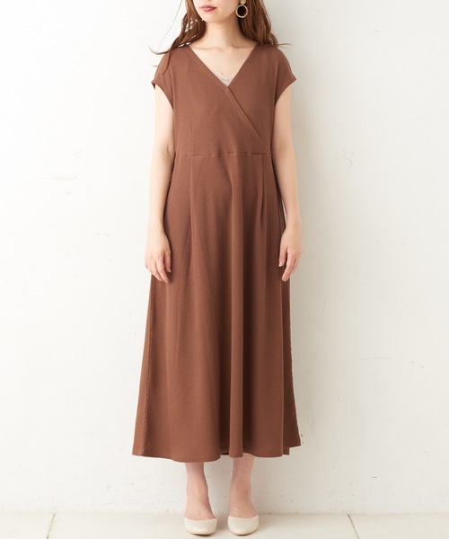 natural couture(ナチュラルクチュール)の「前後2WAYワッフルカシュクールワンピース(ワンピース・レディース・ブラック/モカ/ベージュ/ミント/ブルー・FREE)」の22枚目の写真