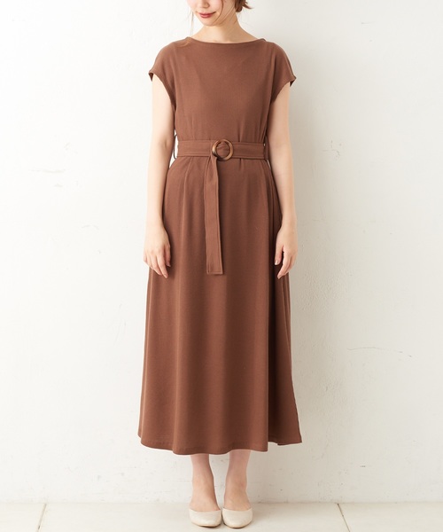 natural couture(ナチュラルクチュール)の「前後2WAYワッフルカシュクールワンピース(ワンピース・レディース・ブラック/モカ/ベージュ/ミント/ブルー・FREE)」の18枚目の写真