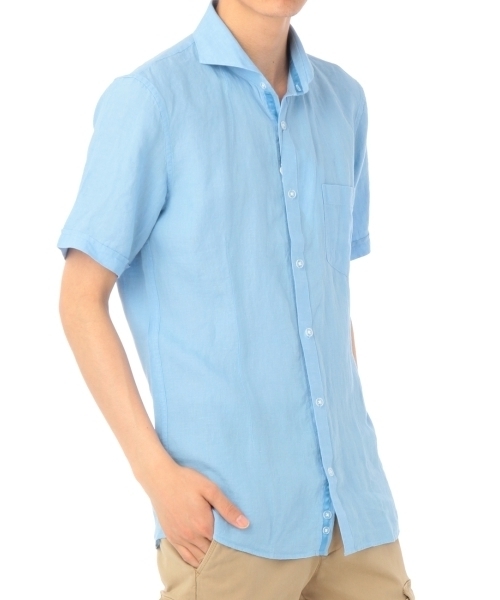 THE SHOP TK （ザ ショップ ティーケー ）の「クリアボタンリネンシャツ（シャツ/ブラウス・メンズ・ホワイト/レッド/ブルー・02/04/03）」の3枚目の写真