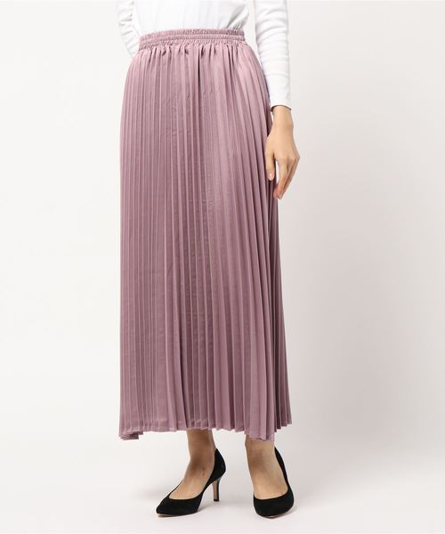 archives（アルシーヴ）の「サテンプリーツロングスカート（スカート・レディース・ブラウン/ブルー/ラベンダー/グレー系その他/グリーン/ブラック・MEDIUM）」の6枚目の写真