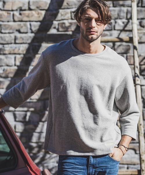 felkod(フィルコッド)の「mt6324-Loose Fit Sweat 3-4 Sleefe Tee Tシャツ(Tシャツ/カットソー・メンズ・ブラック/ミックスグレー・S/M/L)」の9枚目の写真