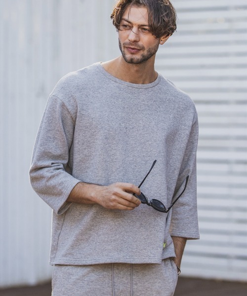 felkod(フィルコッド)の「mt6324-Loose Fit Sweat 3-4 Sleefe Tee Tシャツ(Tシャツ/カットソー・メンズ・ブラック/ミックスグレー・S/M/L)」の5枚目の写真