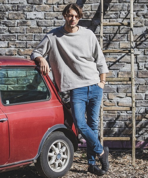 felkod(フィルコッド)の「mt6324-Loose Fit Sweat 3-4 Sleefe Tee Tシャツ(Tシャツ/カットソー・メンズ・ブラック/ミックスグレー・S/M/L)」の3枚目の写真