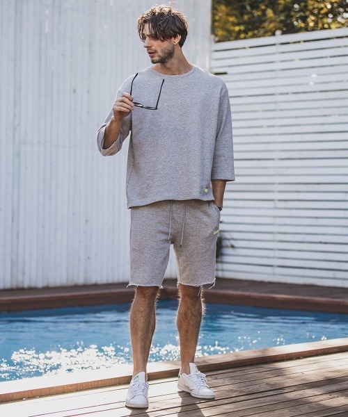 felkod(フィルコッド)の「mt6324-Loose Fit Sweat 3-4 Sleefe Tee Tシャツ(Tシャツ/カットソー・メンズ・ブラック/ミックスグレー・S/M/L)」の7枚目の写真