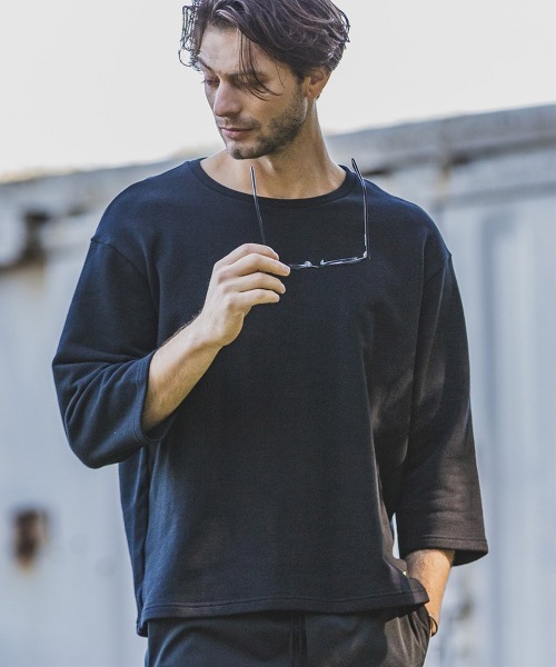 felkod(フィルコッド)の「mt6324-Loose Fit Sweat 3-4 Sleefe Tee Tシャツ(Tシャツ/カットソー・メンズ・ブラック/ミックスグレー・S/M/L)」の16枚目の写真