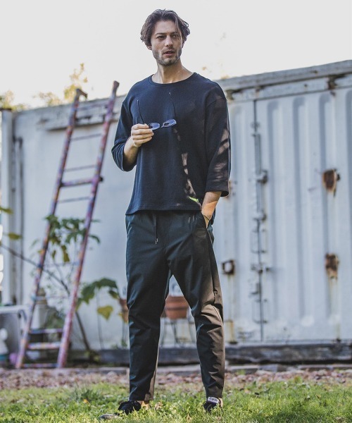 felkod(フィルコッド)の「mt6324-Loose Fit Sweat 3-4 Sleefe Tee Tシャツ(Tシャツ/カットソー・メンズ・ブラック/ミックスグレー・S/M/L)」の10枚目の写真