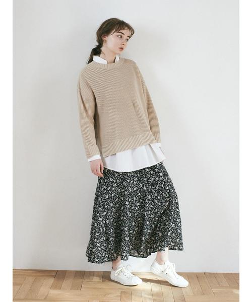 earth music&ecology(アースミュージックアンドエコロジー)の「キレイシルエットフレアスカート *(スカート・レディース・グレイッシュベージュ/ドット/ブラック系その他/ダークネイビー/その他14/ブラック系その他5・FREE)」の22枚目の写真
