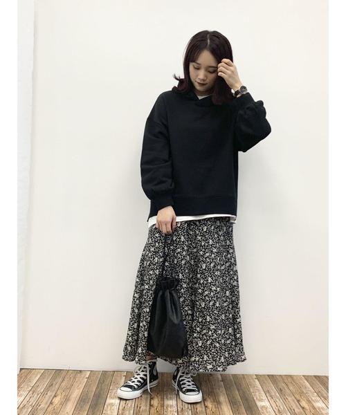 earth music&ecology(アースミュージックアンドエコロジー)の「キレイシルエットフレアスカート *(スカート・レディース・グレイッシュベージュ/ドット/ブラック系その他/ダークネイビー/その他14/ブラック系その他5・FREE)」の13枚目の写真