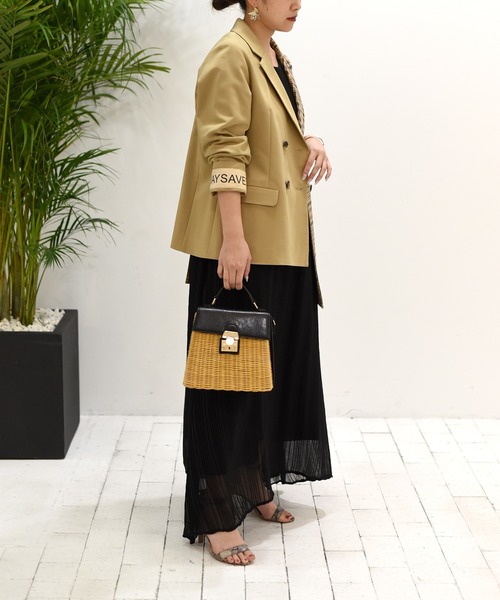 Eimee Law 袖口ロゴテープアシメチェックジャケット Mサイズ Eimee Law（エイミーロウ）の「袖口ロゴテープアシメチェック